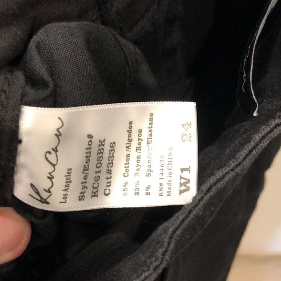 Kancan black distressed denim cropped skinny sz 24 - Picture 5 of 5